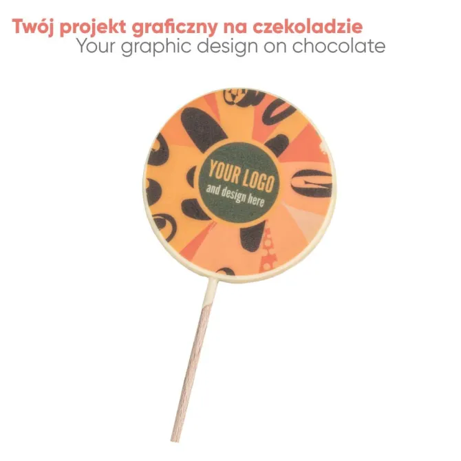 Czekoladowy lizak z nadrukiem Lolly Font 40 g / Wielokolorwy S0469