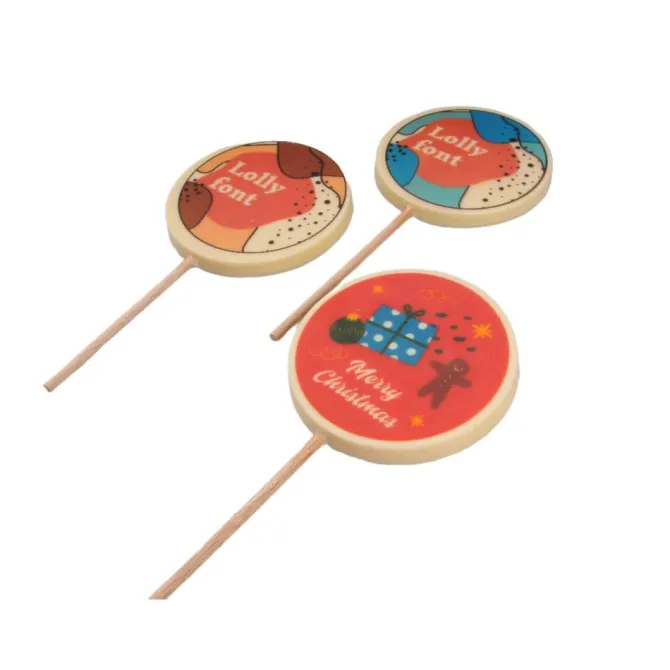 Czekoladowy lizak z nadrukiem Lolly Font 40 g / Wielokolorwy S0469