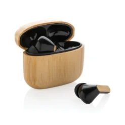 Douszne słuchawki bezprzewodowe TWS, plastik z recyklingu / Brązowy P329.939