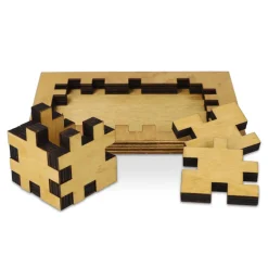 Drewniana kostka puzzle / Drewniany / drewniany LT90758-N9393