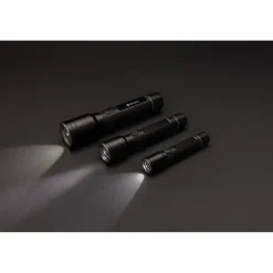 Duża latarka Gear X, ładowana przez USB, aluminium z recyklingu / Czarny P513.931