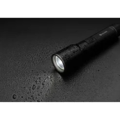 Duża latarka Gear X, ładowana przez USB, aluminium z recyklingu / Czarny P513.931