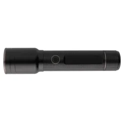 Duża latarka Gear X, ładowana przez USB, aluminium z recyklingu / Czarny P513.931
