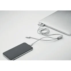 Długi kabel do ładowania 2w1 / Srebrny MO2081-14