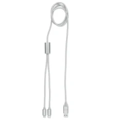 Długi kabel do ładowania 2w1 / Srebrny MO2081-14