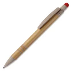 Długopis bambusowo-słomkowy Stylus / Beżowy / czerwony LT87282-N5521