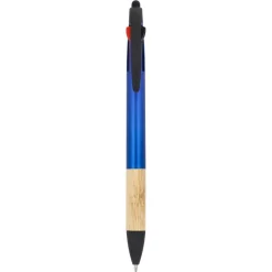Długopis 3-kolorowy z uchwytem z bambusa / Niebieski LT80561-N0011
