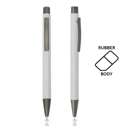 Długopis metalowy aluminiowy soft touch / Rupen / Biały IP13148700