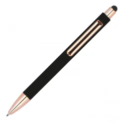 Długopis plastikowy soft touch LENA / Granatowy 1387344