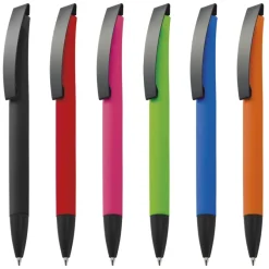 Długopis plastikowy soft touch BRESCIA / Niebieski 009904