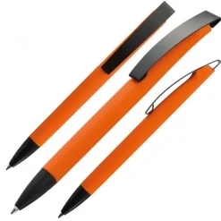 Długopis plastikowy soft touch BRESCIA / Pomarańczowy 009910
