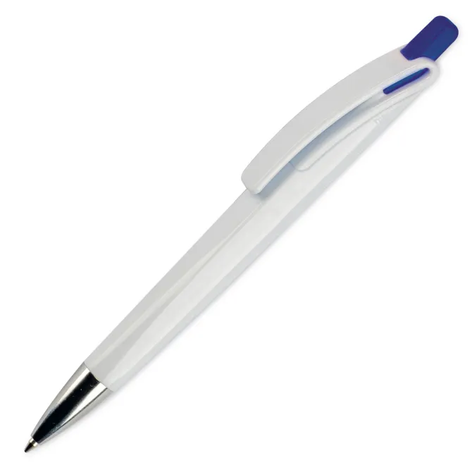 Długopis RIva w mocnym kolorze / Biały / ciemnoniebieski LT80835-N0110