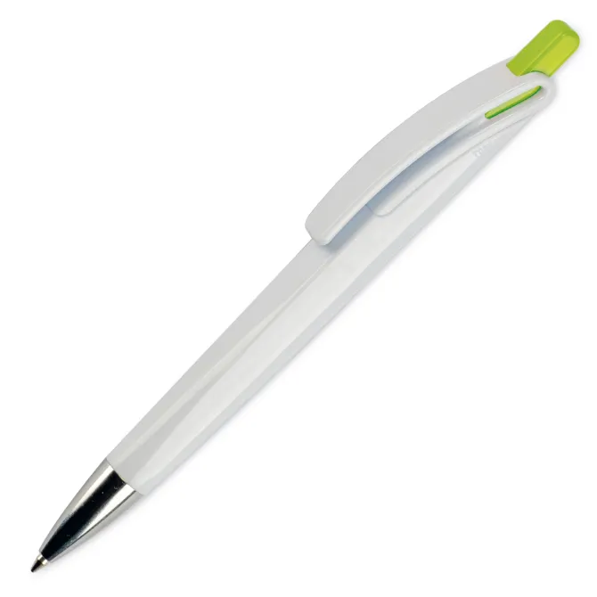Długopis RIva w mocnym kolorze / Biały / jasnozielony LT80835-N0132