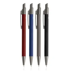 Długopis Soft Touch z recyklingowanego aluminium / Peralu / Granatowy IP13159465