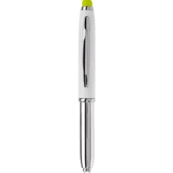 Długopis Stylus Shine+rysik / Biały / jasnozielony LT87794-N0132