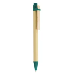 Długopis tekturowy z drewnianym klipsem / Recypen / Zielony IP13127442