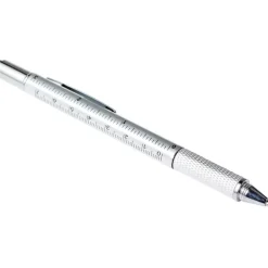Długopis wielofunkcyjny, linijka, poziomica, touch pen / Srebrny V1919-32