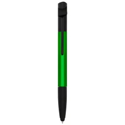 Długopis wielofunkcyjny, touch pen, stojak na telefon, czyścik do ekranu, linijka, śrubokręty | Tonu / Zielony V1849-06