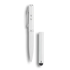 Długopis 4 w 1, touch pen, wskaźnik laserowy, latarka / Srebrny P327.102