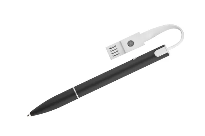 Długopis z kablem USB CHARGE / Czarny 19638-02