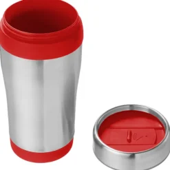 Elwood izolowany kubek o pojemności 410 ml ze stali nierdzewnej pochodzącej z recyklingu z certyfikatem RCS  / Czerwony 10076321