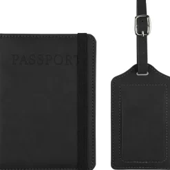 Etui do paszportu, zawieszka do bagażu / Czarny VB183-03