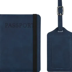 Etui do paszportu, zawieszka do bagażu / Niebieski VB183-11