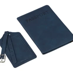 Etui do paszportu, zawieszka do bagażu / Niebieski VB183-11