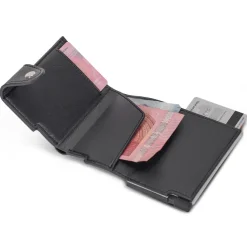 Etui na karty RFID z portfelem / Czarny / srebrny LT92190-N0205