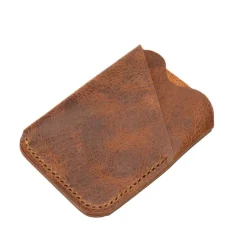 Etui na karty skórzane - Wrap / Skóra koniakowa BWD11979