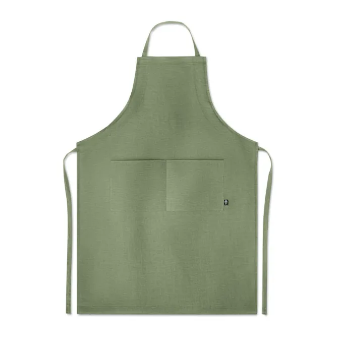 Fartuch regulowany z konopi / Zielony MO6164-09