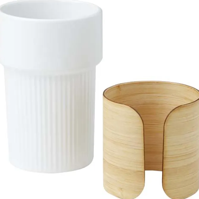 Fika kubek 340 ml z bambusową osłoną / Biały 10080901