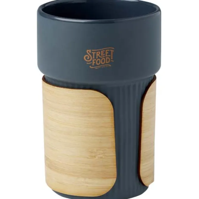 Fika kubek 340 ml z bambusową osłoną / Hale Blue 10080950
