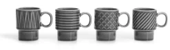 Filiżanka do espresso COFFEE & MORE 4-szt, szary / Default 5018070-