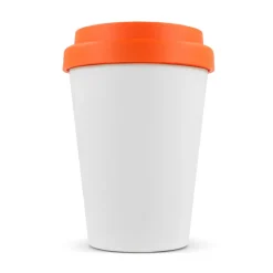 Filiżanka do kawy RPP z białym korpusem 250ml / Biały / pomarańczowy LT98867-N0126