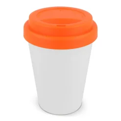 Filiżanka do kawy RPP z białym korpusem 250ml / Biały / pomarańczowy LT98867-N0126