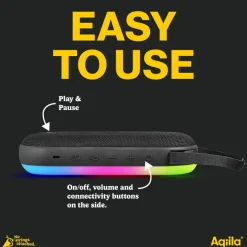 Głośnik Bluetooth Aqiila Soundbird CM 30 W z podświetleniem RGB / Czarny LT45211-N0002