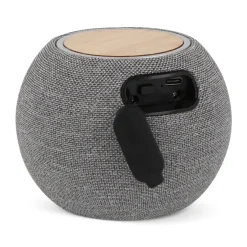 Głośnik 5 W i ładowarka bezprzewodowa 15 W R_PET & Bamboo / Szary LT95601-N0061