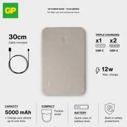 GP B+ Series Powerbank 5000 mAh / Beżowy LT45101-N0055