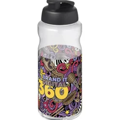 H2O Active® Big Base bidon z wieczkiem zaciskowym o pojemności 1 litra / Czarny 21017590