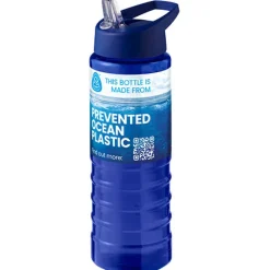 H2O Active® Eco Treble bidon z pokrywką z tutką o pojemności 750 ml  / Niebieski 21048203
