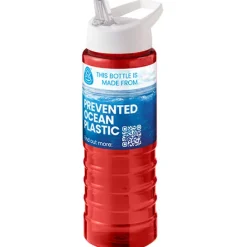 H2O Active® Eco Treble bidon z pokrywką z tutką o pojemności 750 ml  / Czerwony 21048207
