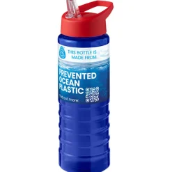 H2O Active® Eco Treble bidon z pokrywką z tutką o pojemności 750 ml  / Niebieski 21048210