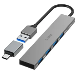 Hub USB, USB-C Hama / Szary VH072-19