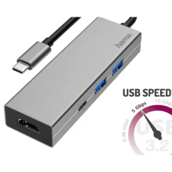 Hub USB, USB-C, HDMI Hama / Szary VH070-19