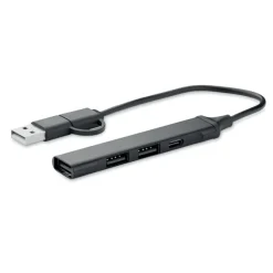 Hub USB z 4 portami 19 cm / Czarny MO2294-03