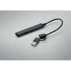 Hub USB z 4 portami 19 cm / Czarny MO2294-03