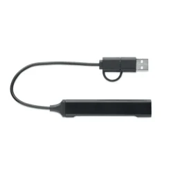 Hub USB z 4 portami 19 cm / Czarny MO2294-03