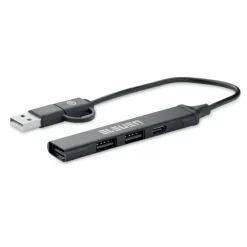 Hub USB z 4 portami 19 cm / Czarny MO2294-03