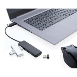 Hub USB 2.0 z USB C RABS / Czarny P308.261